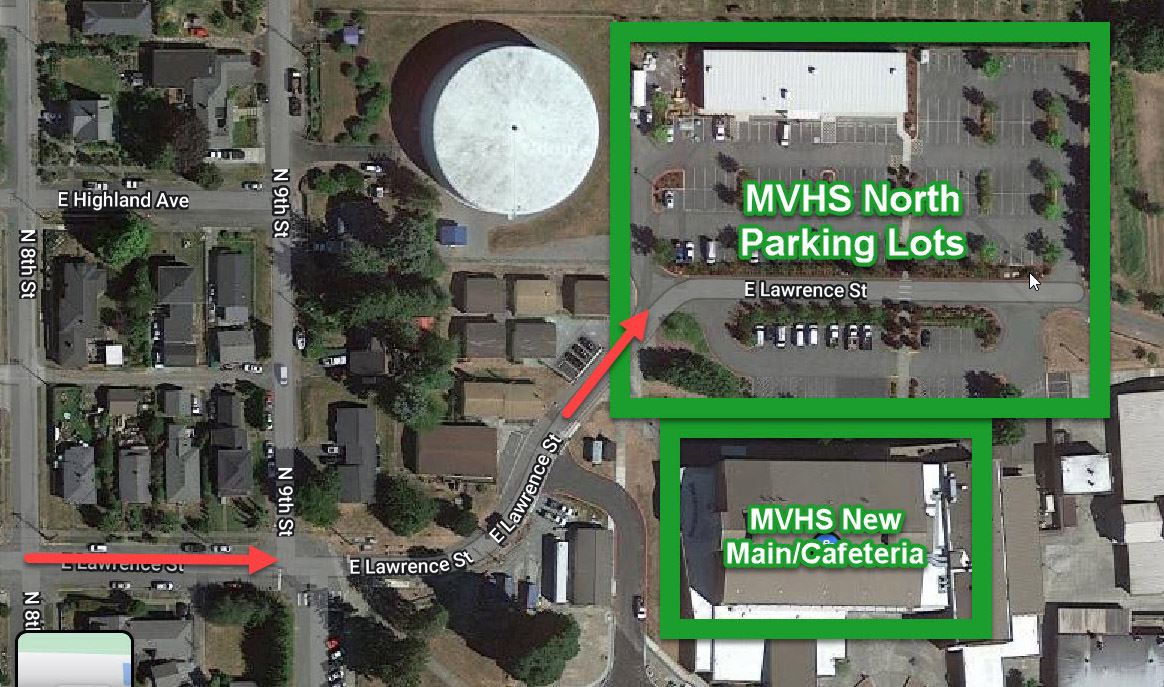 Map of directions to parking lot